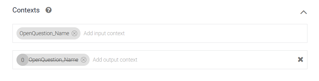 DialogFlow Open Question Contexts