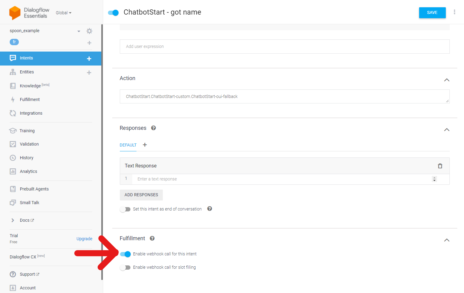 DialogFlow Webhook