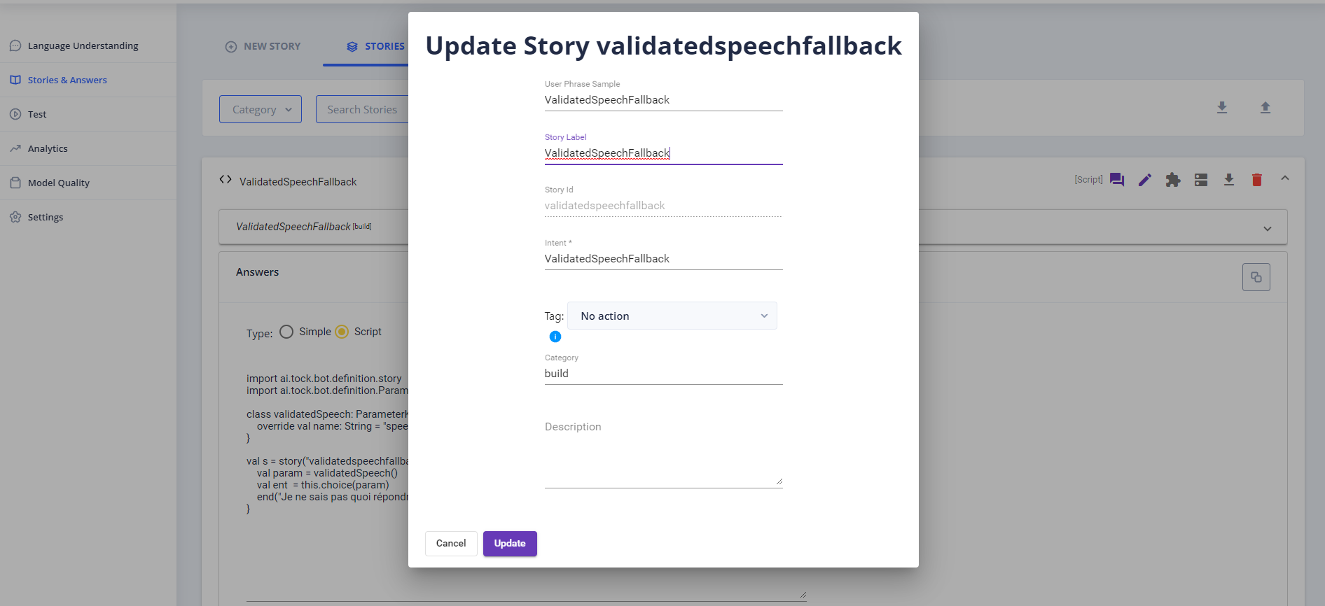 Tock Valdated Speech Fallback